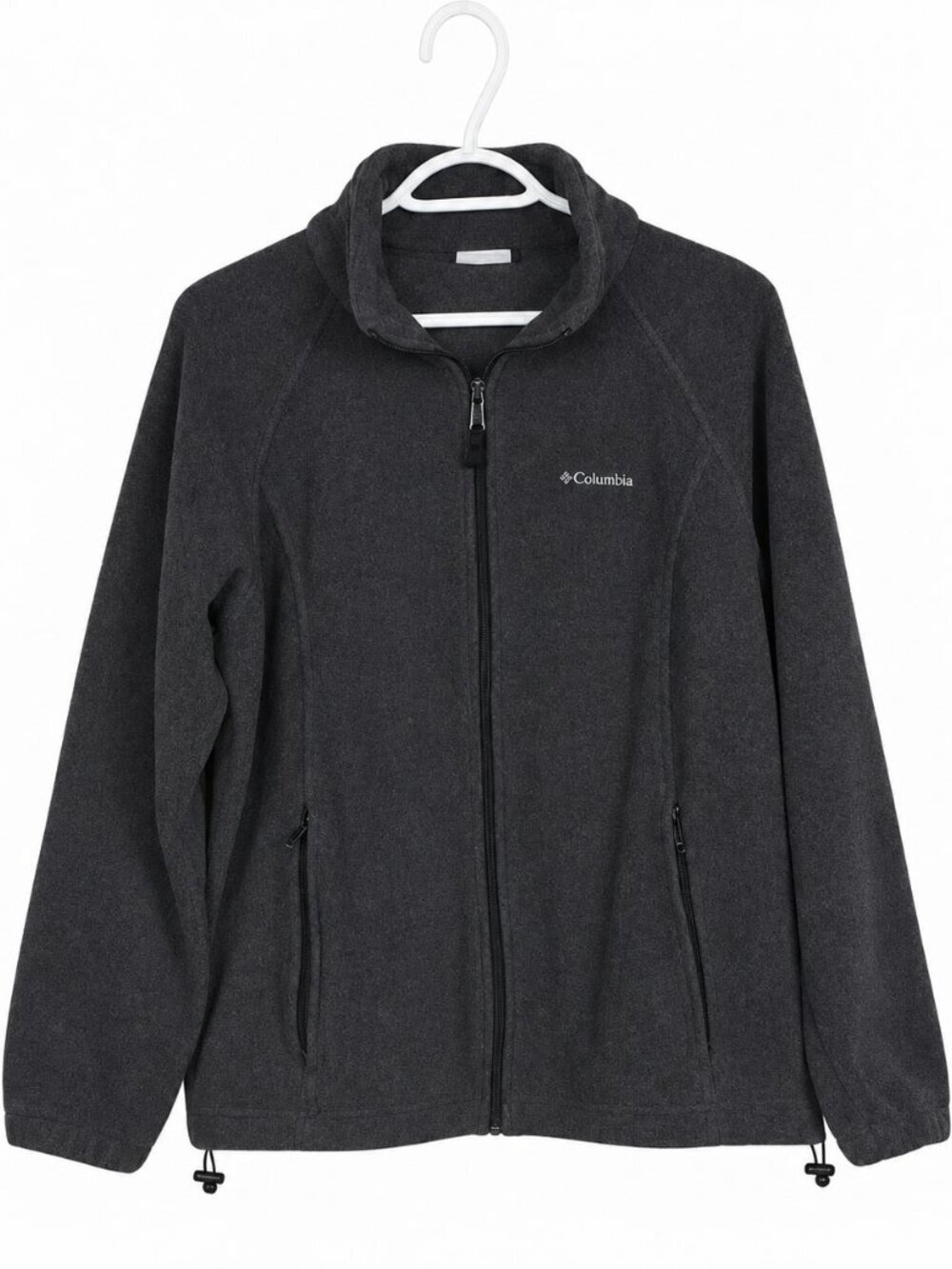 COLUMBIA Gorpcore Charcoal Gray Full Zip Activewear Fleece Jacket Size 1X
